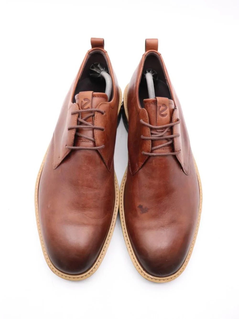 ECCO ST.1 Hybrid Men’s Size EU 47 Plain Toe Derby Shoes Smooth Brown Leather